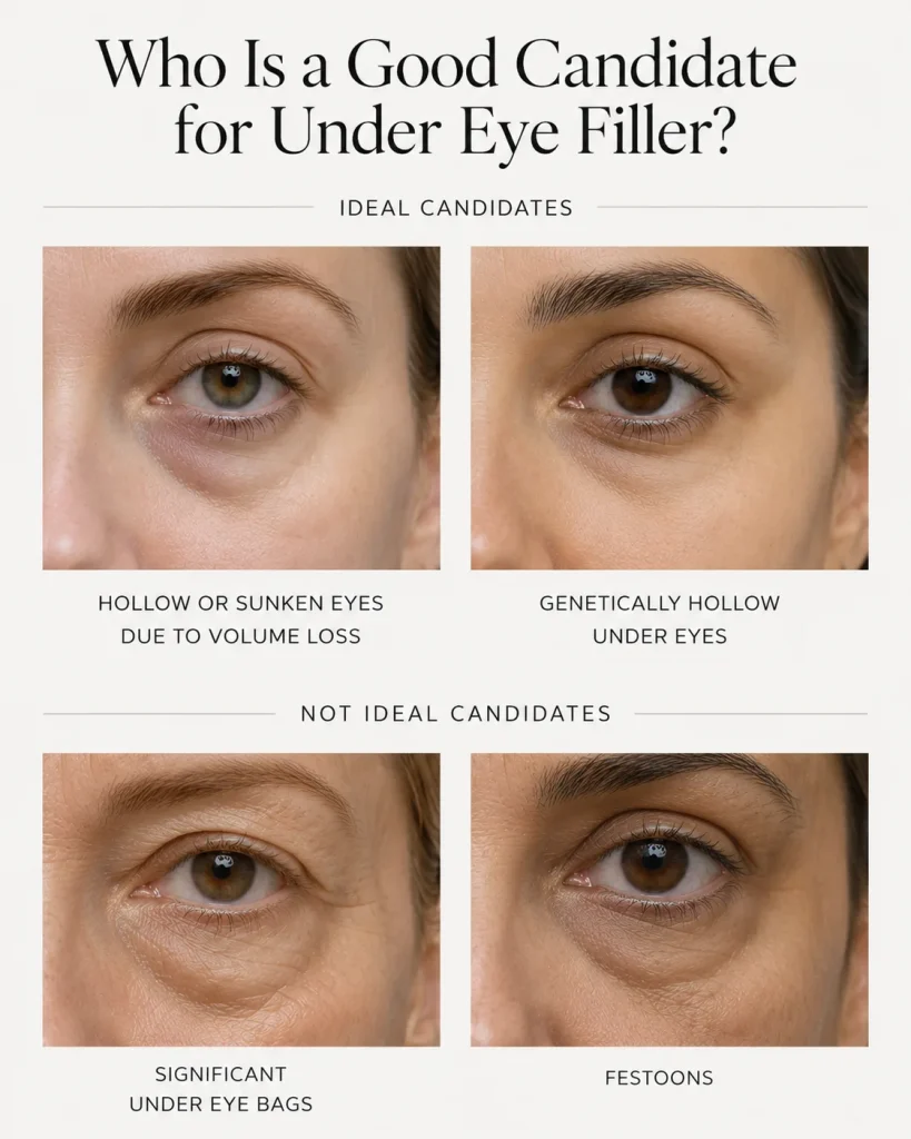 Ideal and non-ideal candidates for under eye filler treatment
